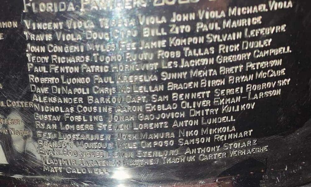 Florida Panthers Names on the Stanley Cup Revealed. Who Made the Cut?